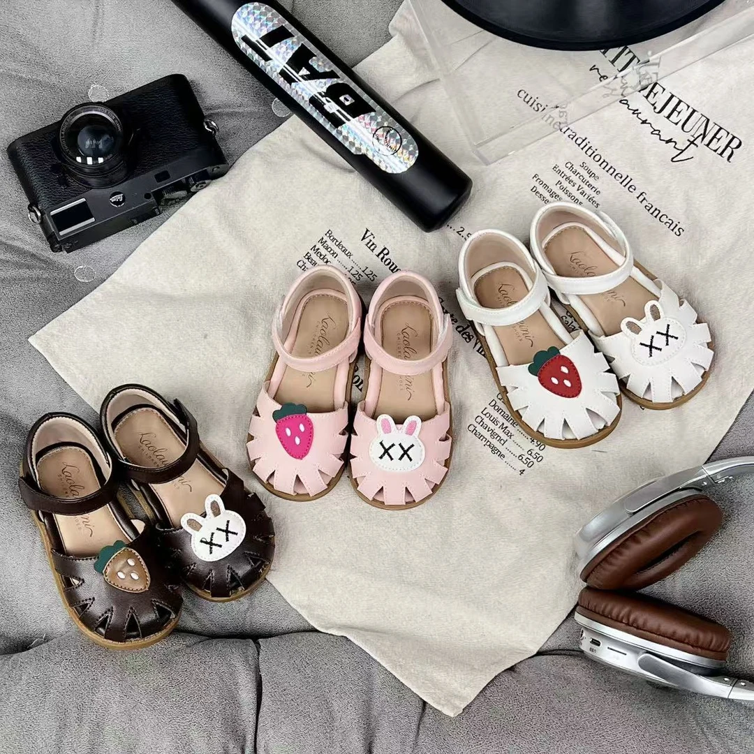 劳拉维尼潮夏季包头女童儿童宝宝凉鞋公主皮鞋防滑耐磨302