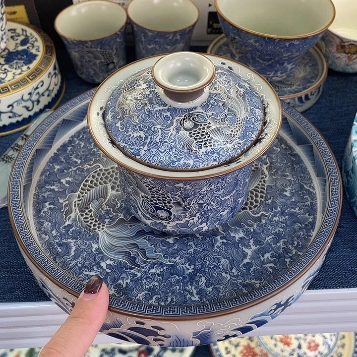 陶景德陶瓷盖碗茶具