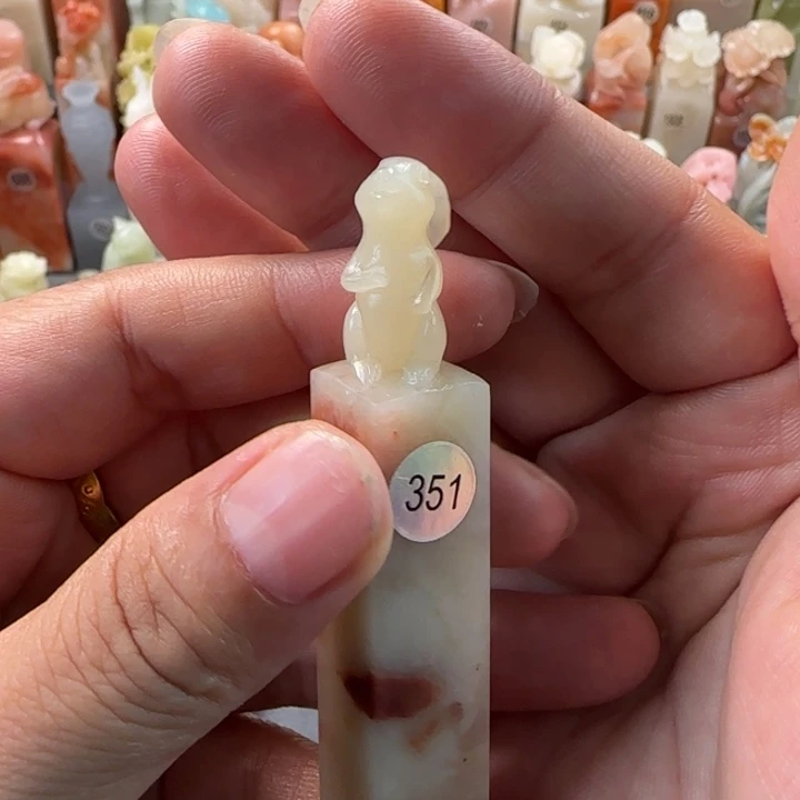 昌化石印石1.2厘米左右望月兔包刻字