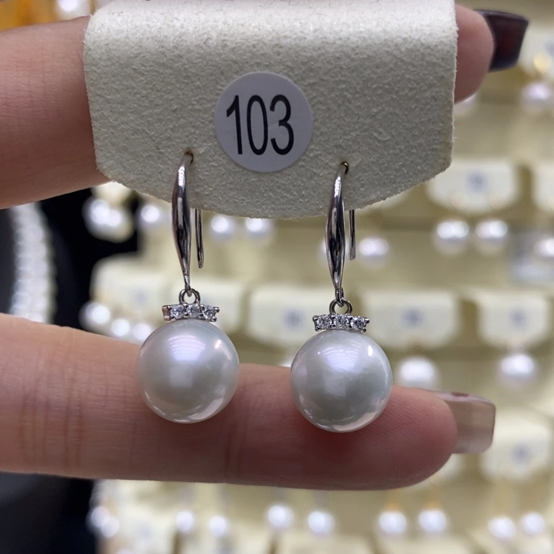 淡水珍珠耳饰银S925镶嵌