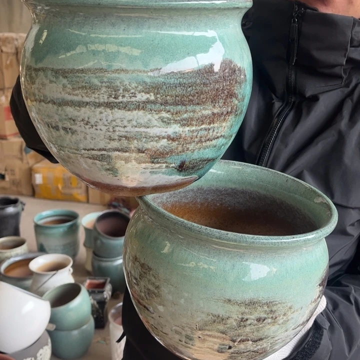 紫砂花盆高17口20————