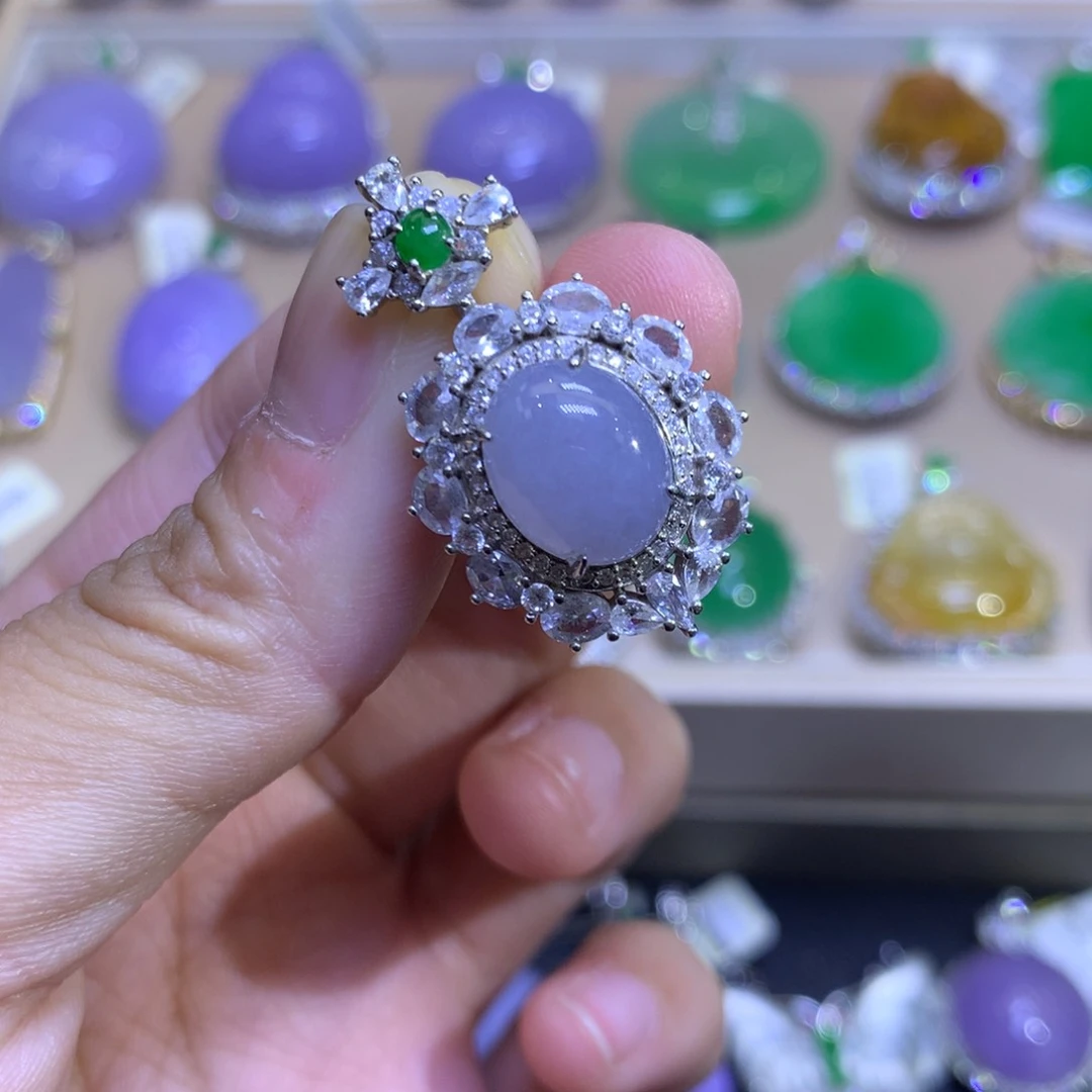 翡翠银S925镶嵌颈饰