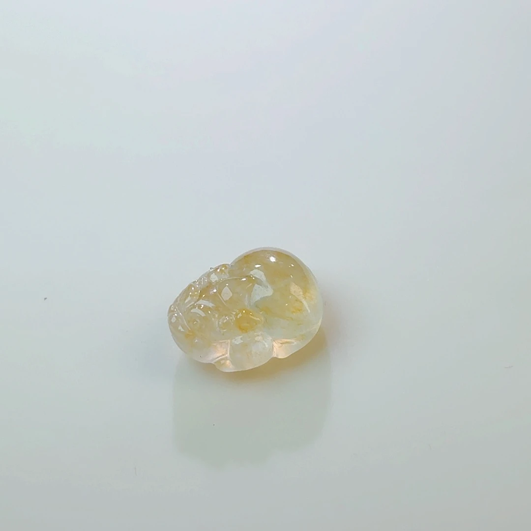 翡翠裸石冰黄翡皮裘