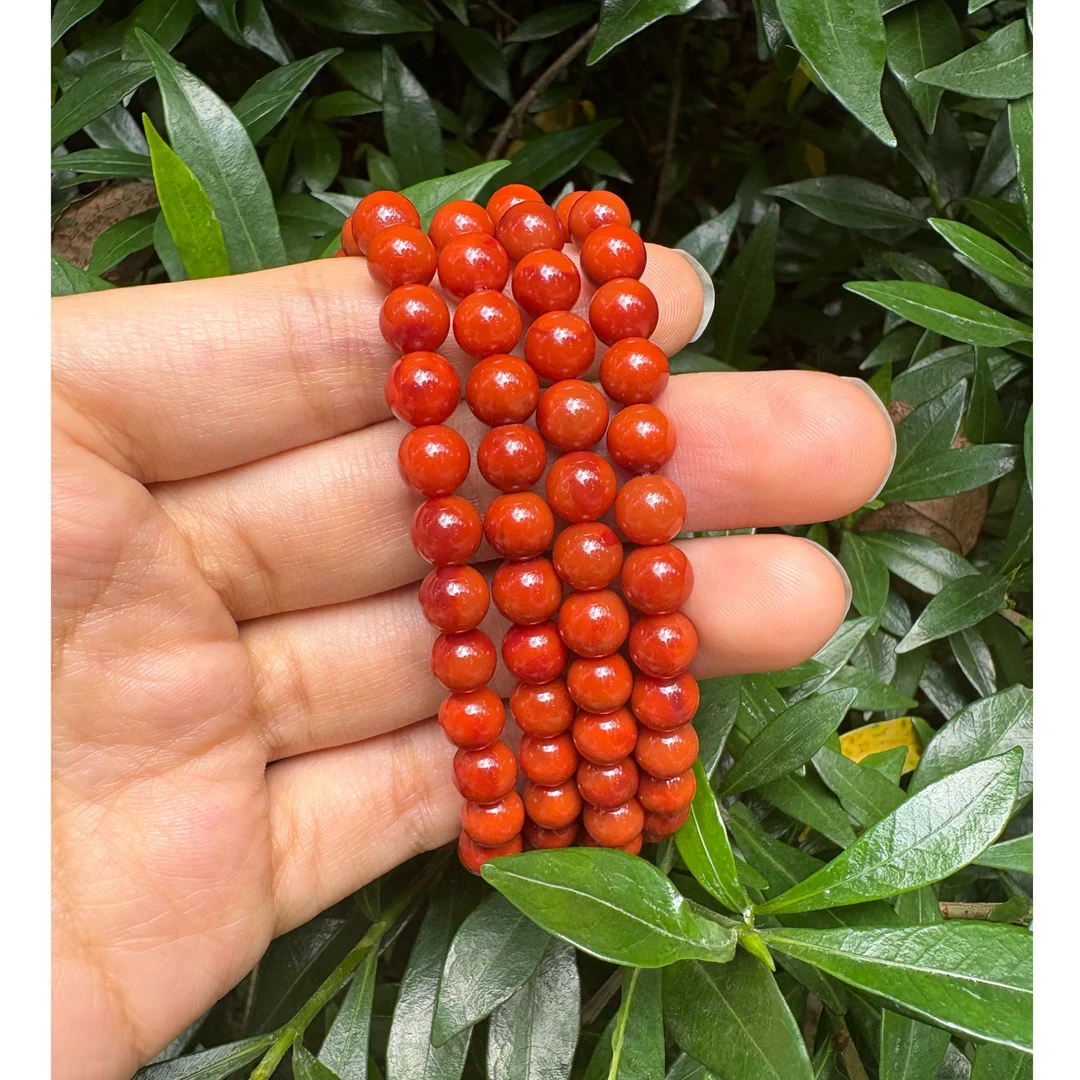 柿子锦6mm多圈 天然原矿南红手串