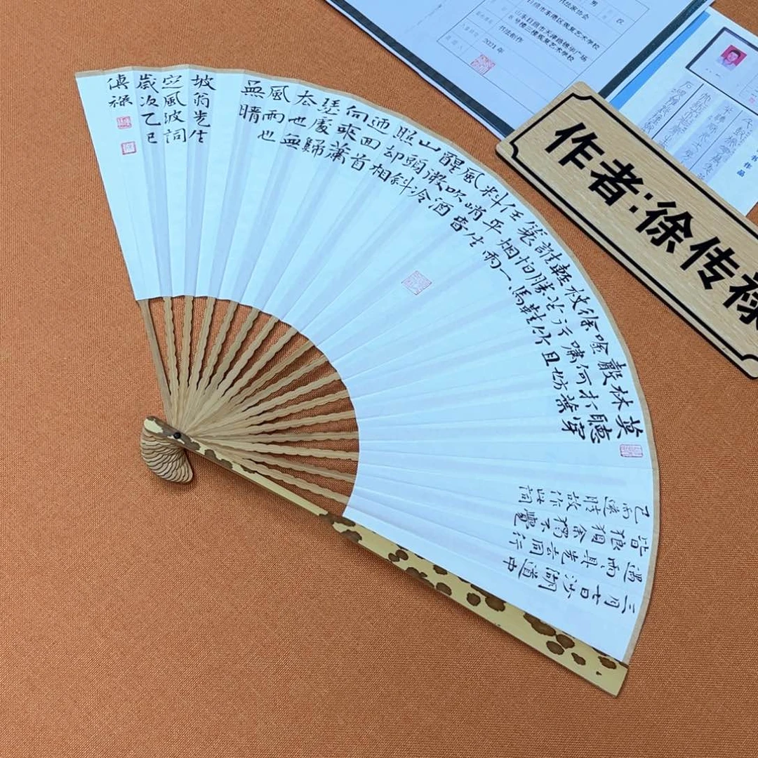 书法双面书写折扇中书会员原创书法作品