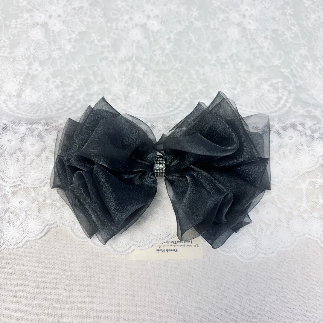 韩国东大门饰品发饰蝴蝶结弹簧夹10厘米