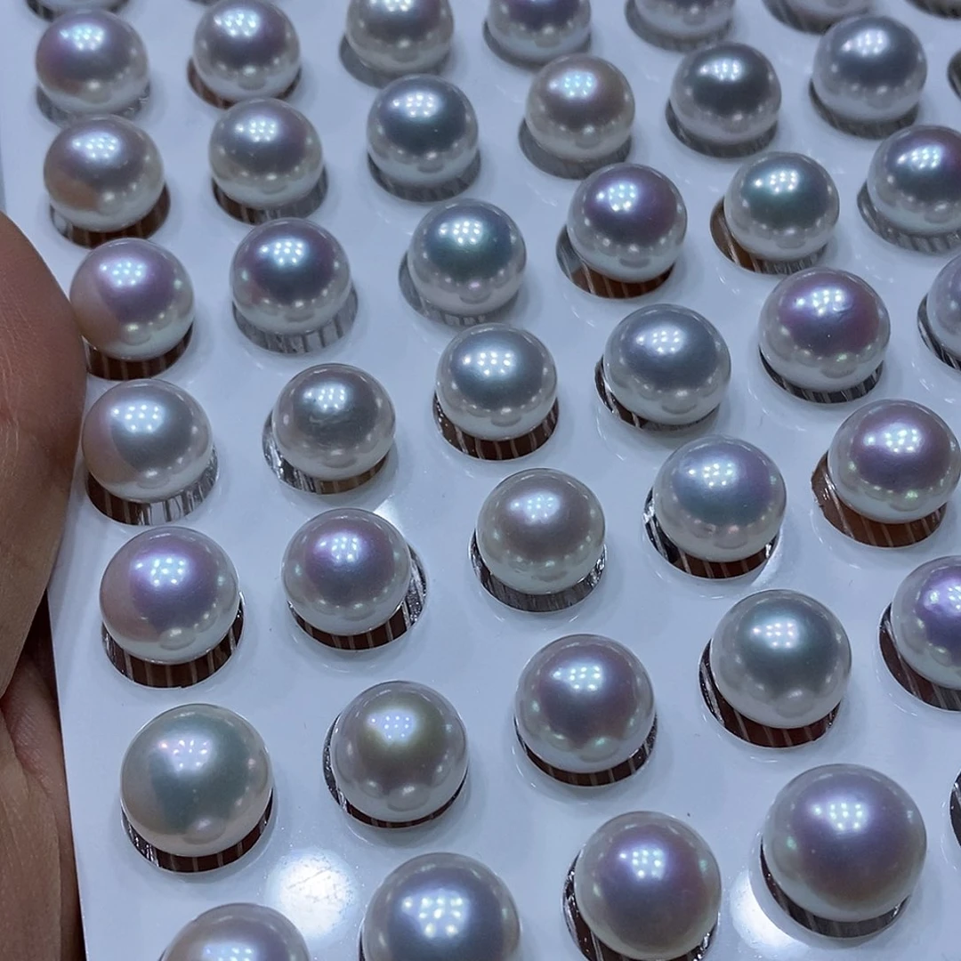 淡水珍珠耳钉银S925镶嵌