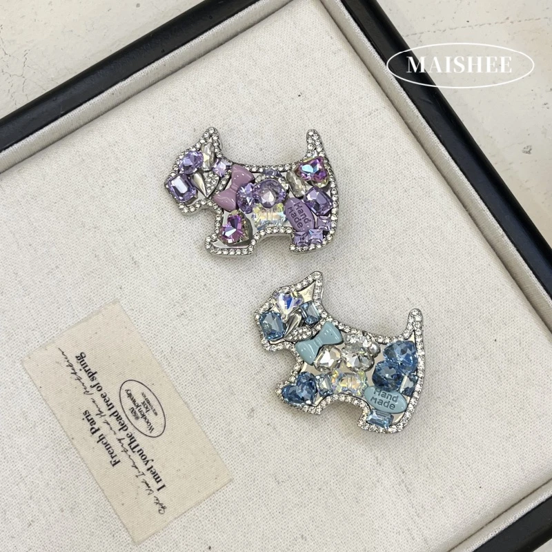 韩国新款精致轻奢满钻小狗发夹高级感侧边刘海夹新品侧边夹Z0284