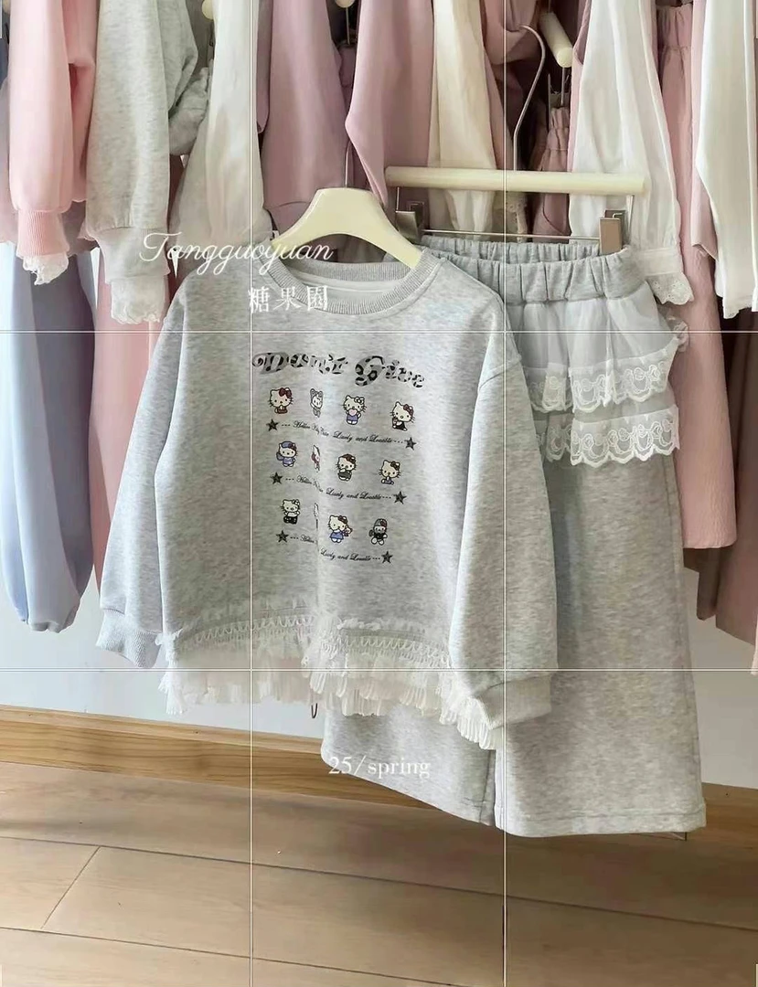 【原创设计品牌】tgy&kids 2522春季女大童休闲运动套装潮韩版套装