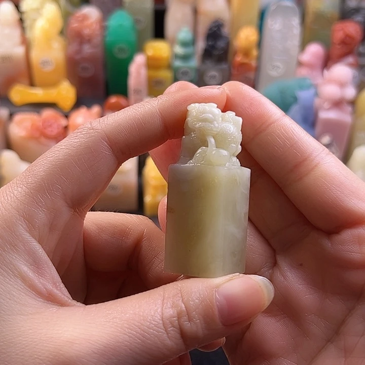 老挝石印石手工定制1.9厘米，麒麟，包刻字