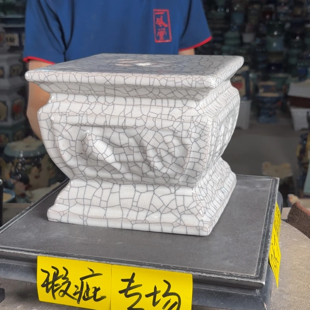 一风堂石湾花盆 面21高18瑕疵釉裂