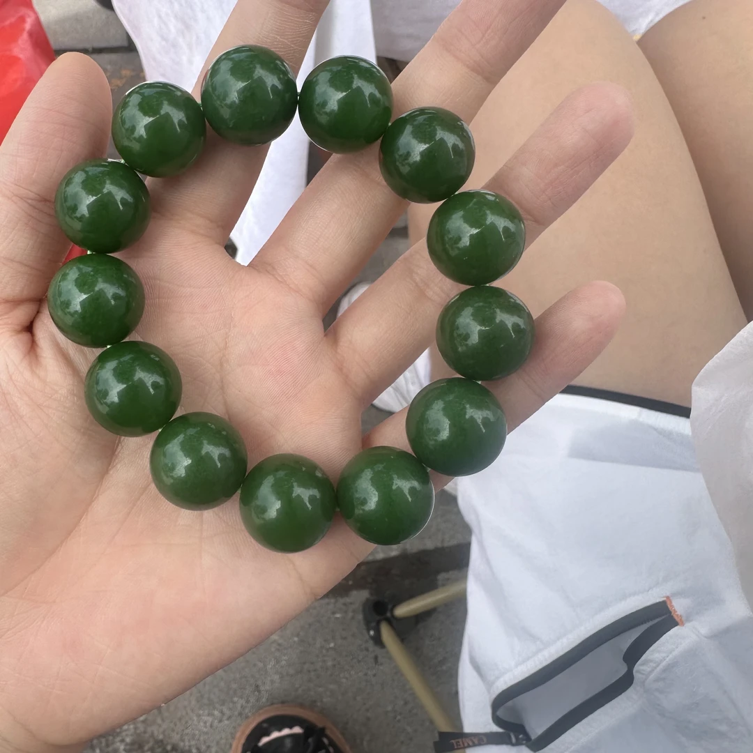 高端精品菠菜绿卡18手串