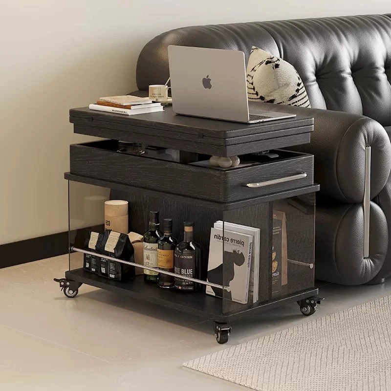 实木边几可移动茶几可折叠边几可升降茶几桌子储物餐桌边柜