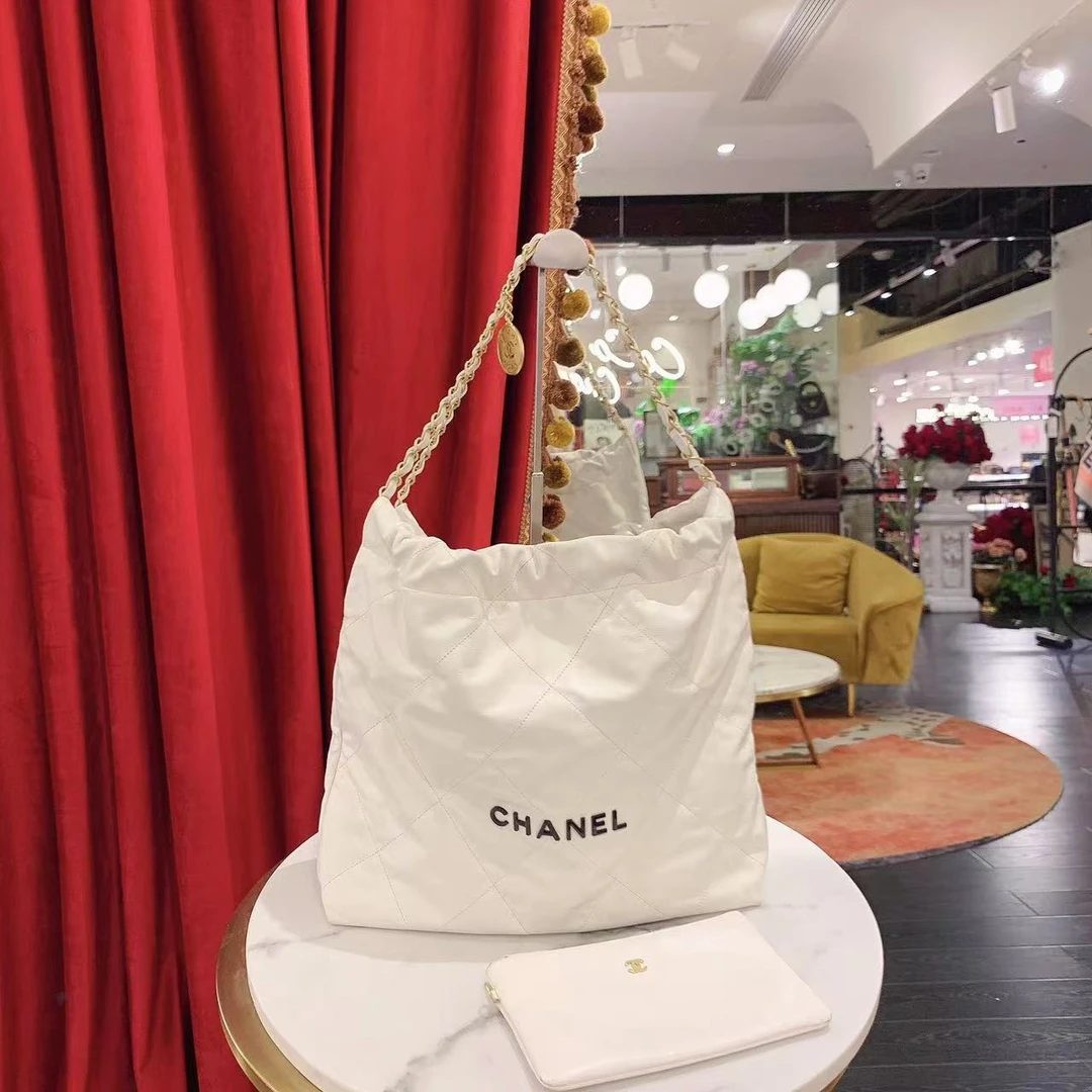 95新 Chanel/香奈儿 GGS丨22bag白金中号垃圾袋 50642563