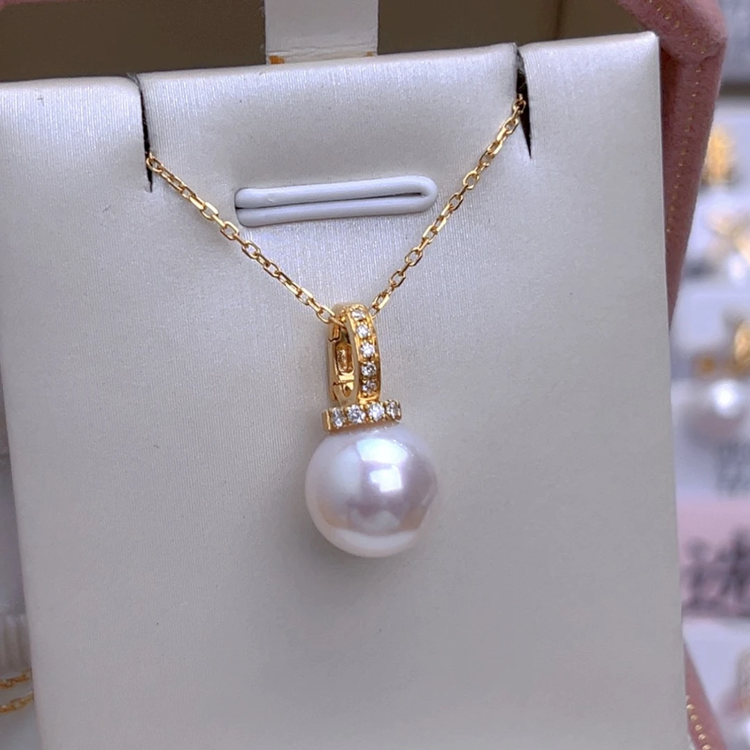 海水珍珠18K金镶嵌套链