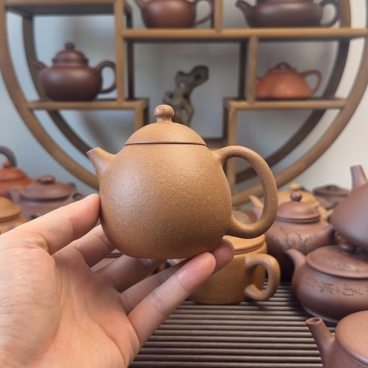 紫砂茶壶龙蛋200cc台西梨皮老段