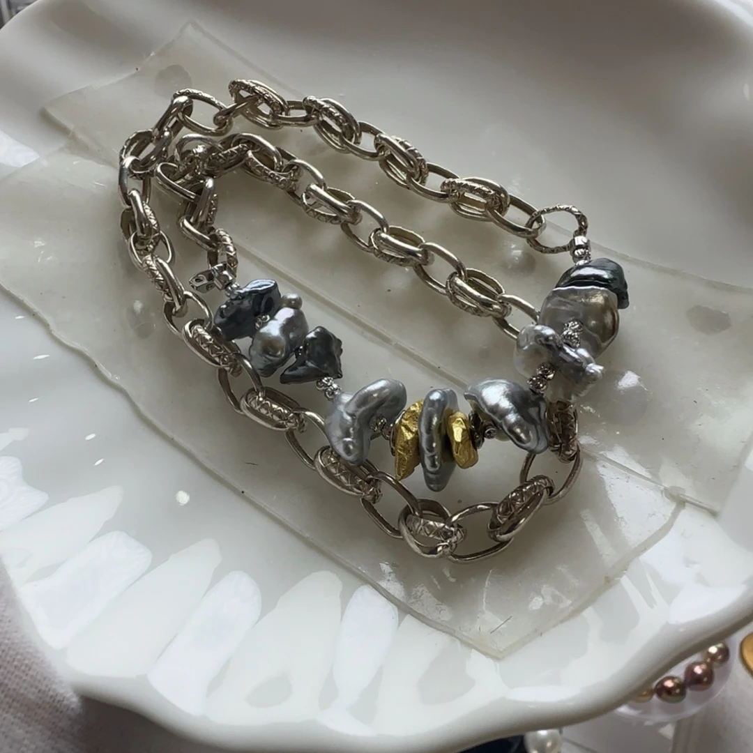 颈饰银S925镶嵌海水珍珠