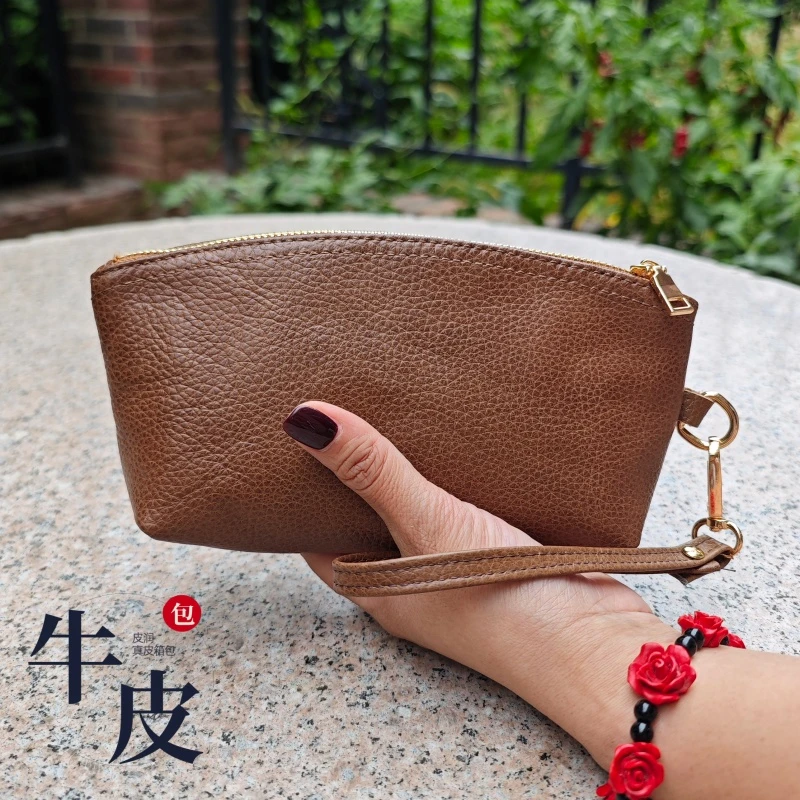【真皮女包】软皮复古头层牛皮手腕包休闲手拿包零钱包手机包小钱包