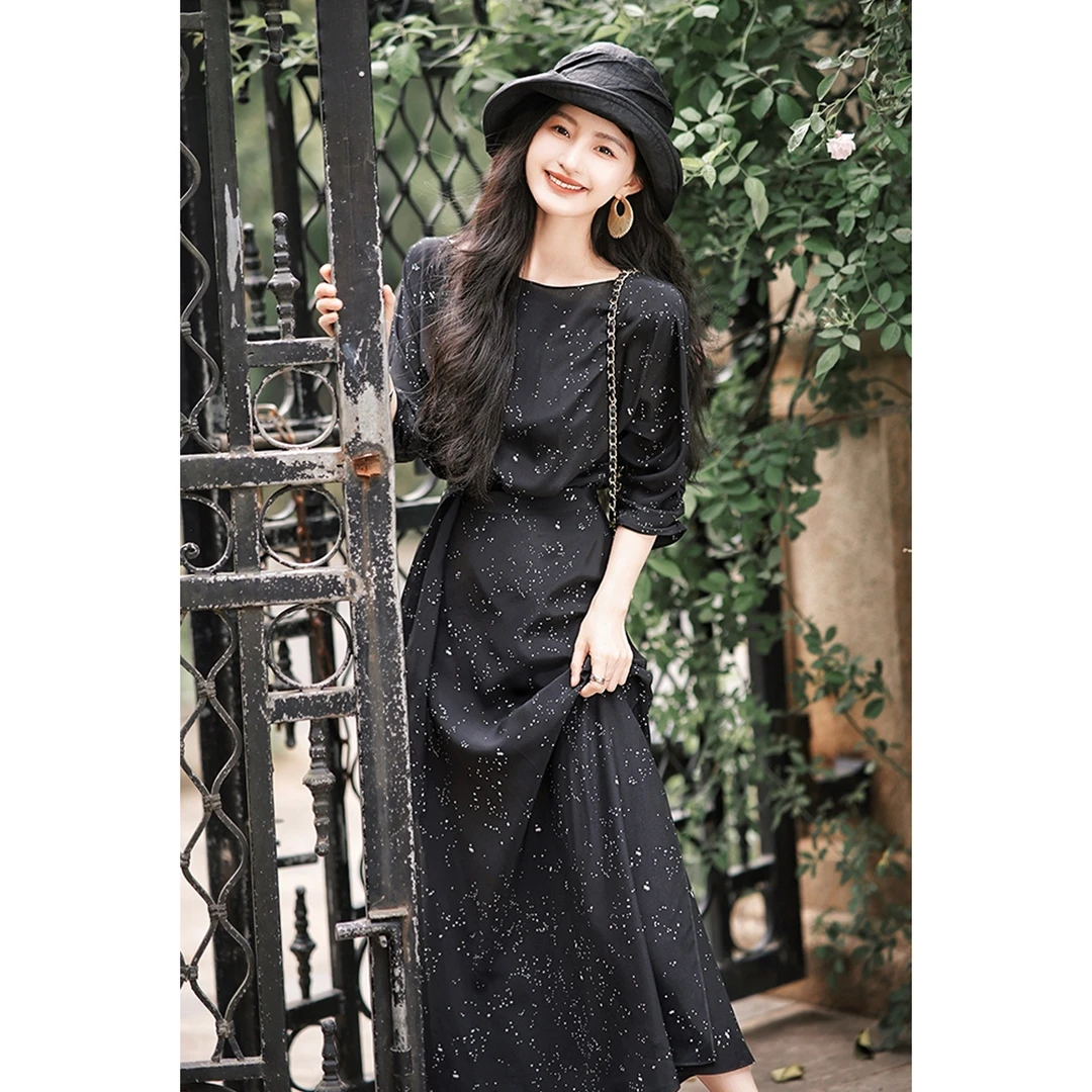 【赵大喜】繁星点点真丝裙 | 100真丝 两个长度交叉双摆