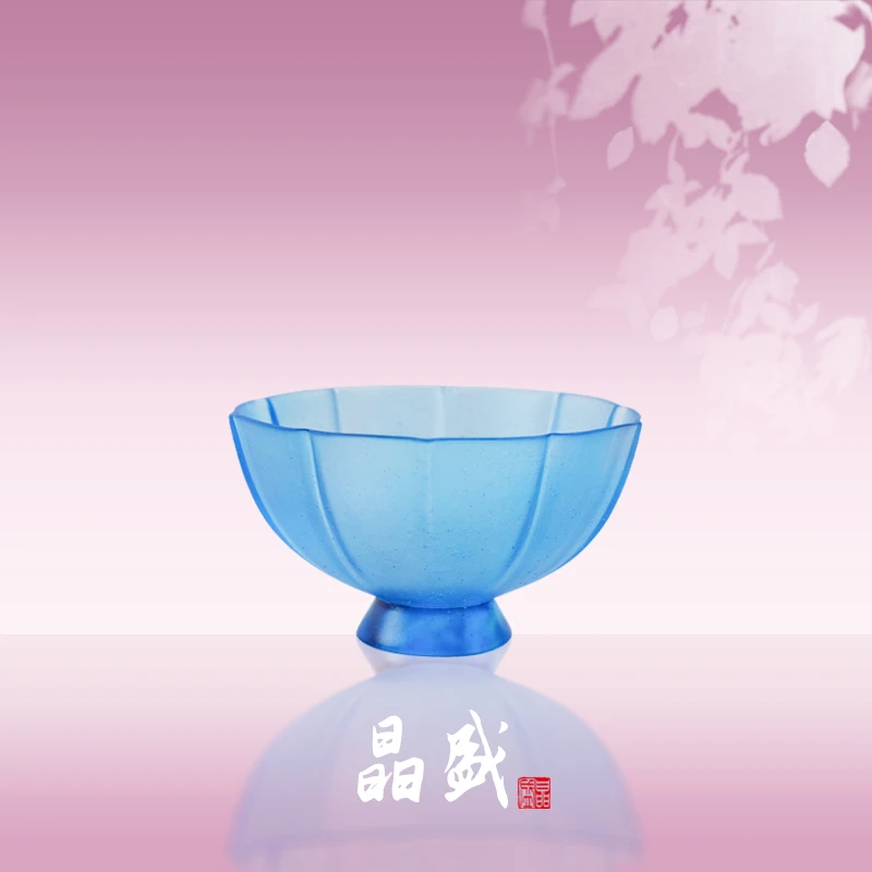 【KNIGHT水晶工坊】古法琉璃玫瑰琉璃杯功夫茶具纯手工高端品茗杯