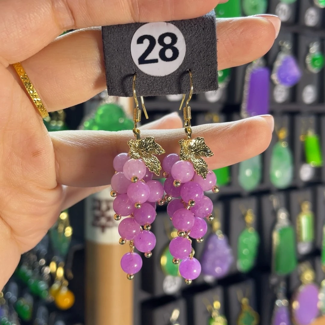 翡翠银S925镶嵌耳饰28