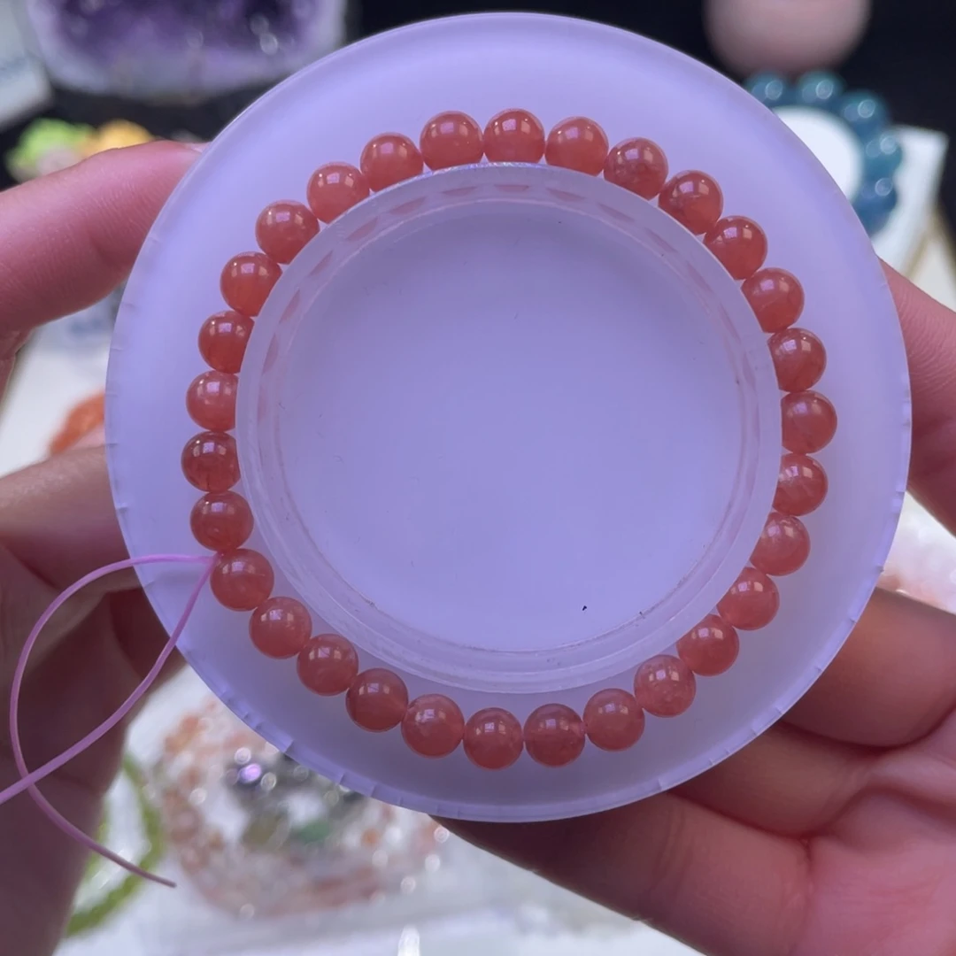 未镶嵌手链水晶念*红纹石6+