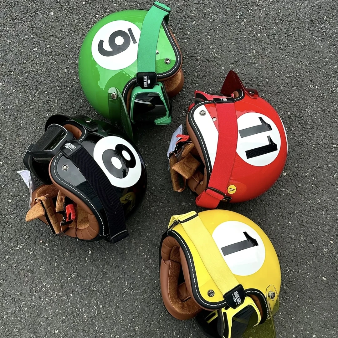 3C认证复古头盔摩托车四分之三盔男女电动踏板机车半盔四季安全帽