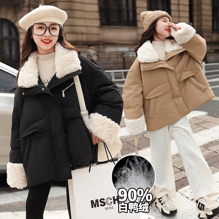 波司登官方儿童女童羽绒服2025秋冬季新款加厚保暖白鸭绒联名休兽