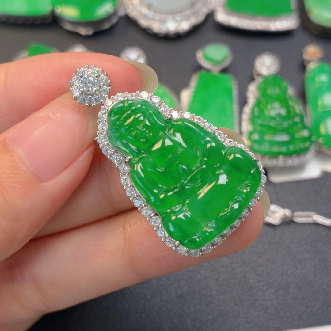 翡翠银S925镶嵌颈饰