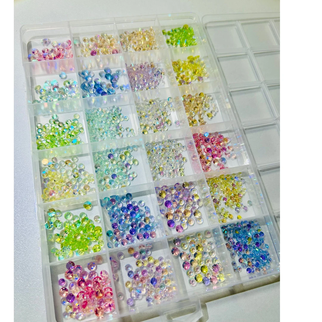 【平底小圆钻】彩色美甲钻超闪美甲小钻diy