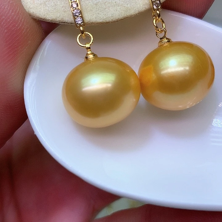 银S925镶嵌耳饰淡水珍珠