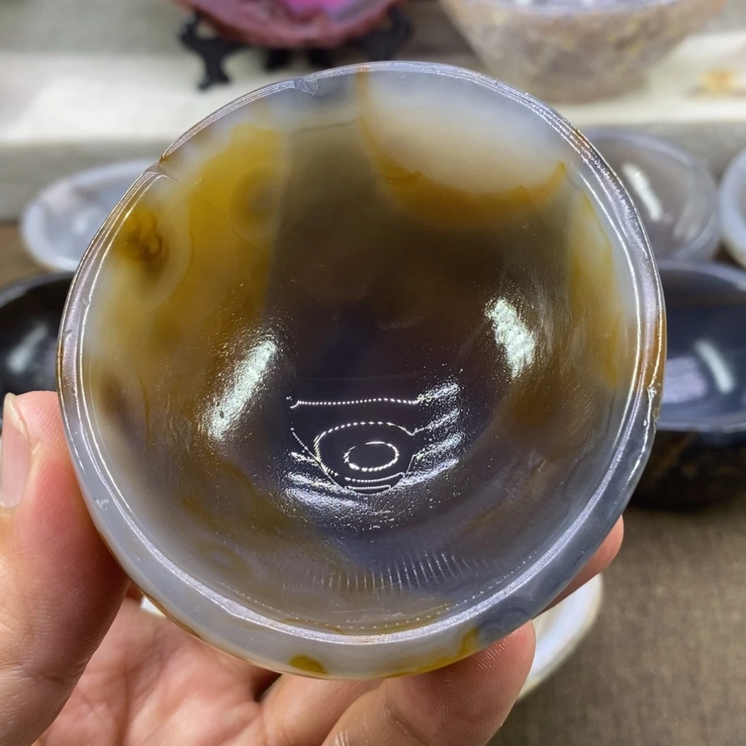 玉原石手工制品石碗瑕疵款