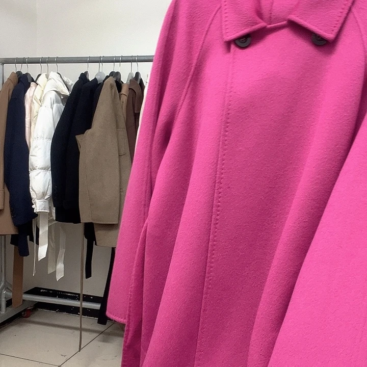 山羊绒S长款2扣羊绒外套大衣