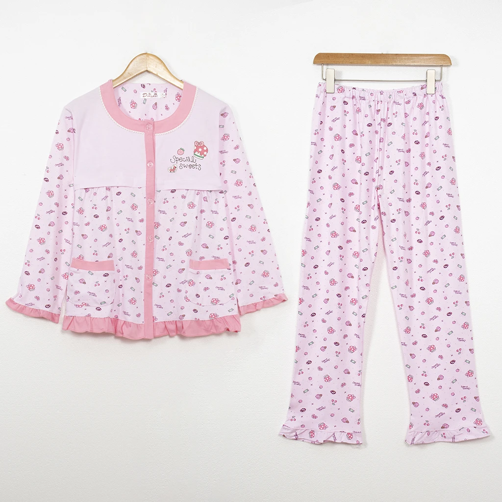 睡衣女套装女士哺乳睡衣睡裤春秋月子服长袖孕妇家居服女H006