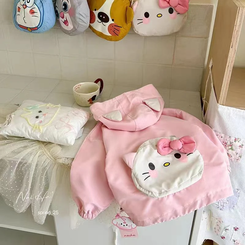 童外套2025春装新款男童女童卡通双面穿冲粉变包包款