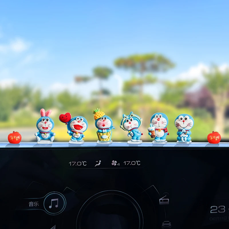 超萌可爱哆啦A梦汽车摆件车载中控台内饰电脑大屏电动车内装饰品