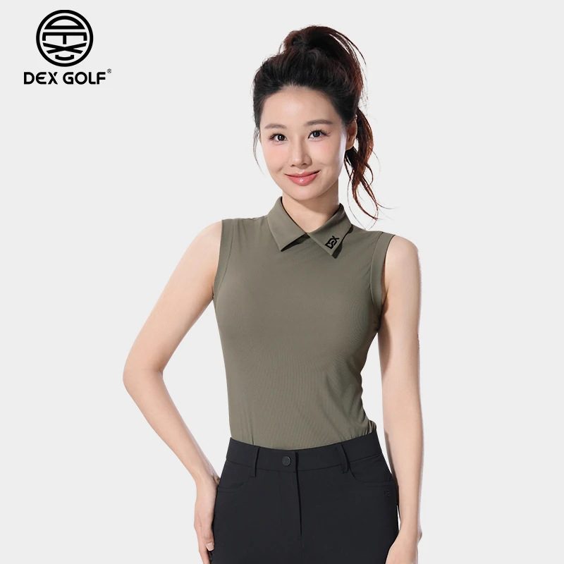 DEXGOLF高尔夫女士无袖夏季新款3277套头拉链气质时尚百搭运动