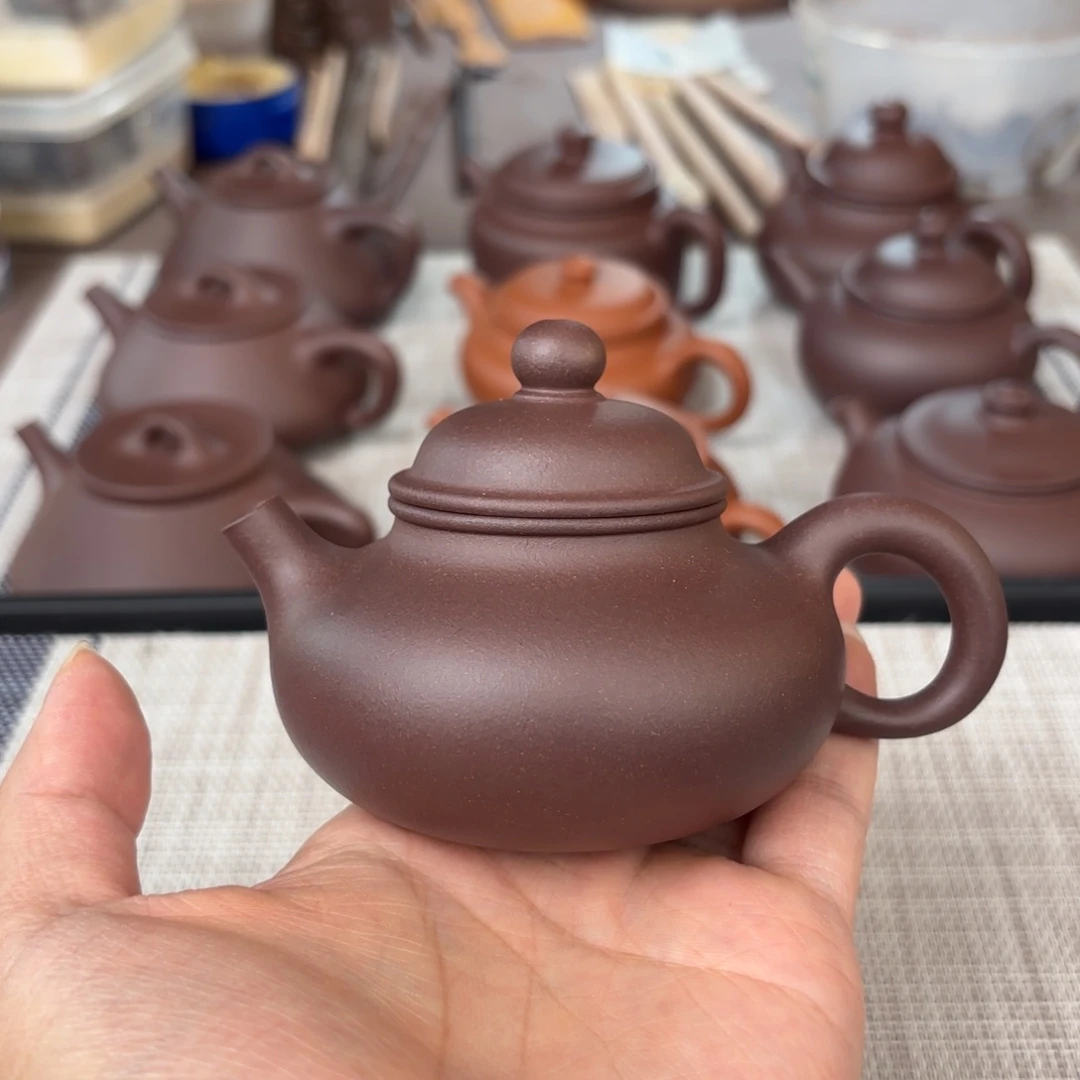 茶壶紫砂半手工老紫泥容天壶150cc