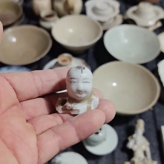 瓷片青花影青杯垫学习标本