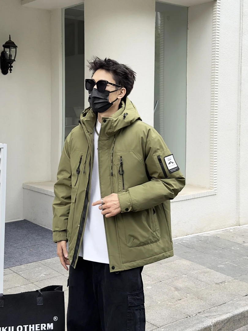 *【廓形结构图】#绿色#情侣加厚羽绒服外套Y9920