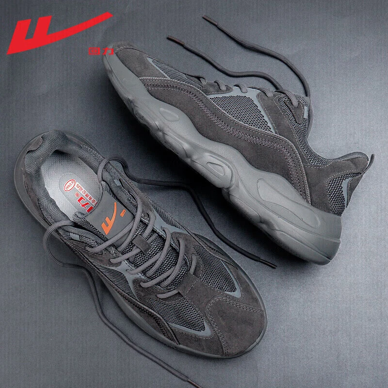 回力2025爆款男鞋运动鞋男款秋季休闲网面透气黑色老爹鞋男跑步鞋