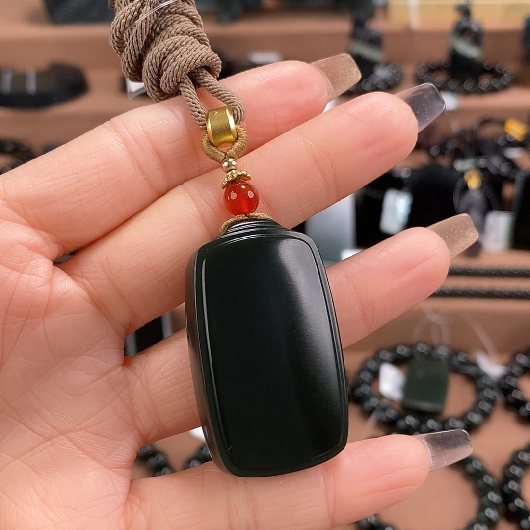 和田玉未镶嵌手链无事牌