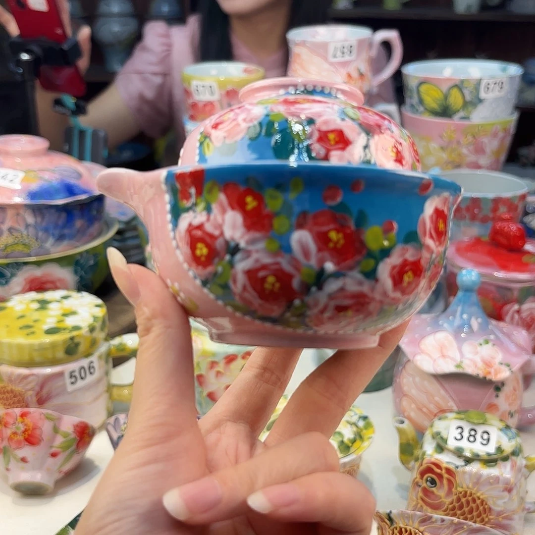 景德镇手绘高温釉下彩陶瓷茶具