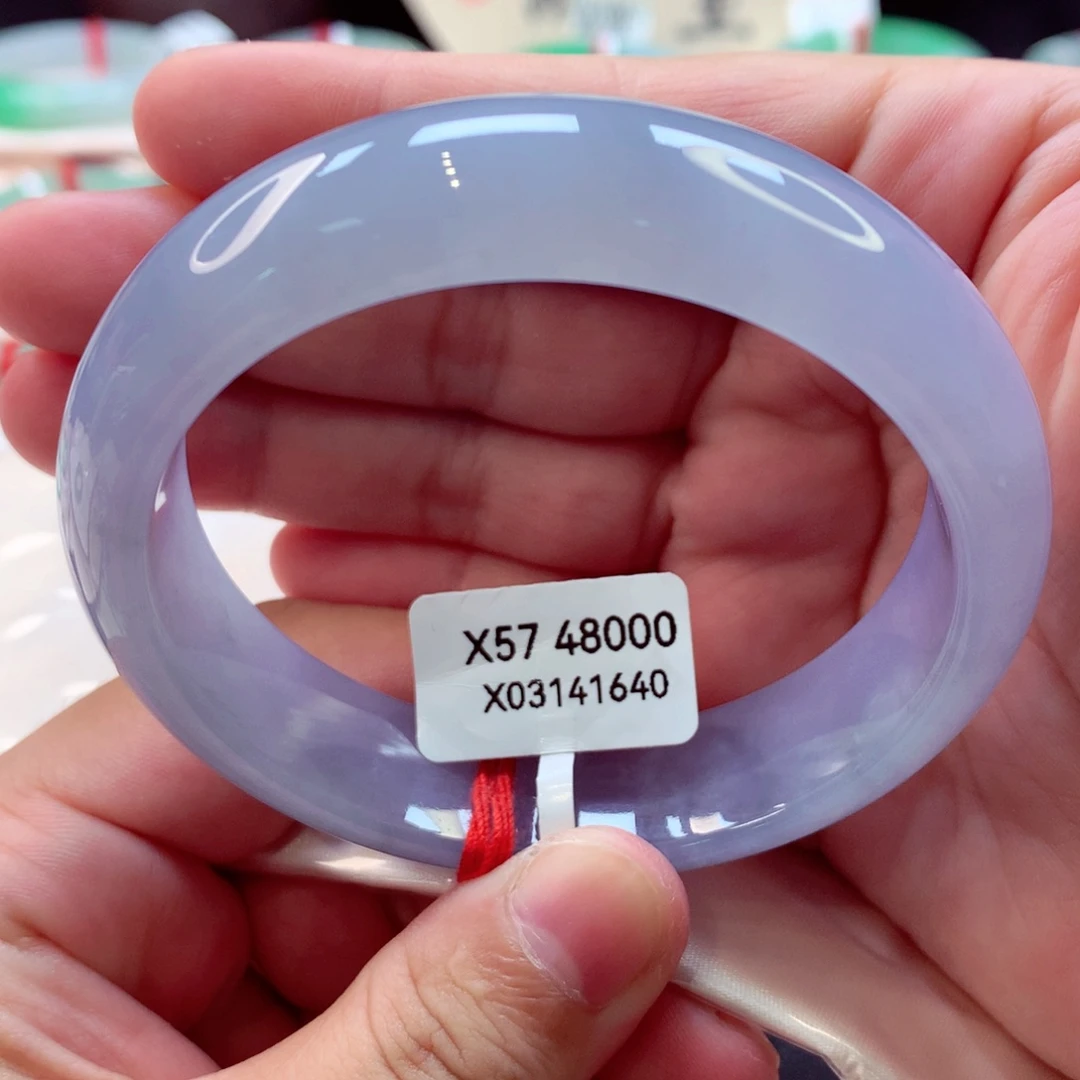 翡翠手镯未镶嵌满紫小宽胎24号11