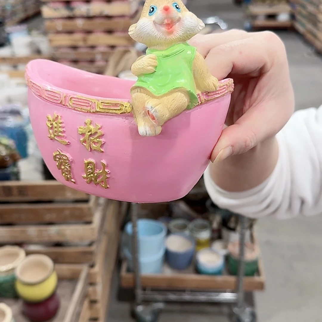 【闪购商品】陶瓷树脂材质摆件花盆!