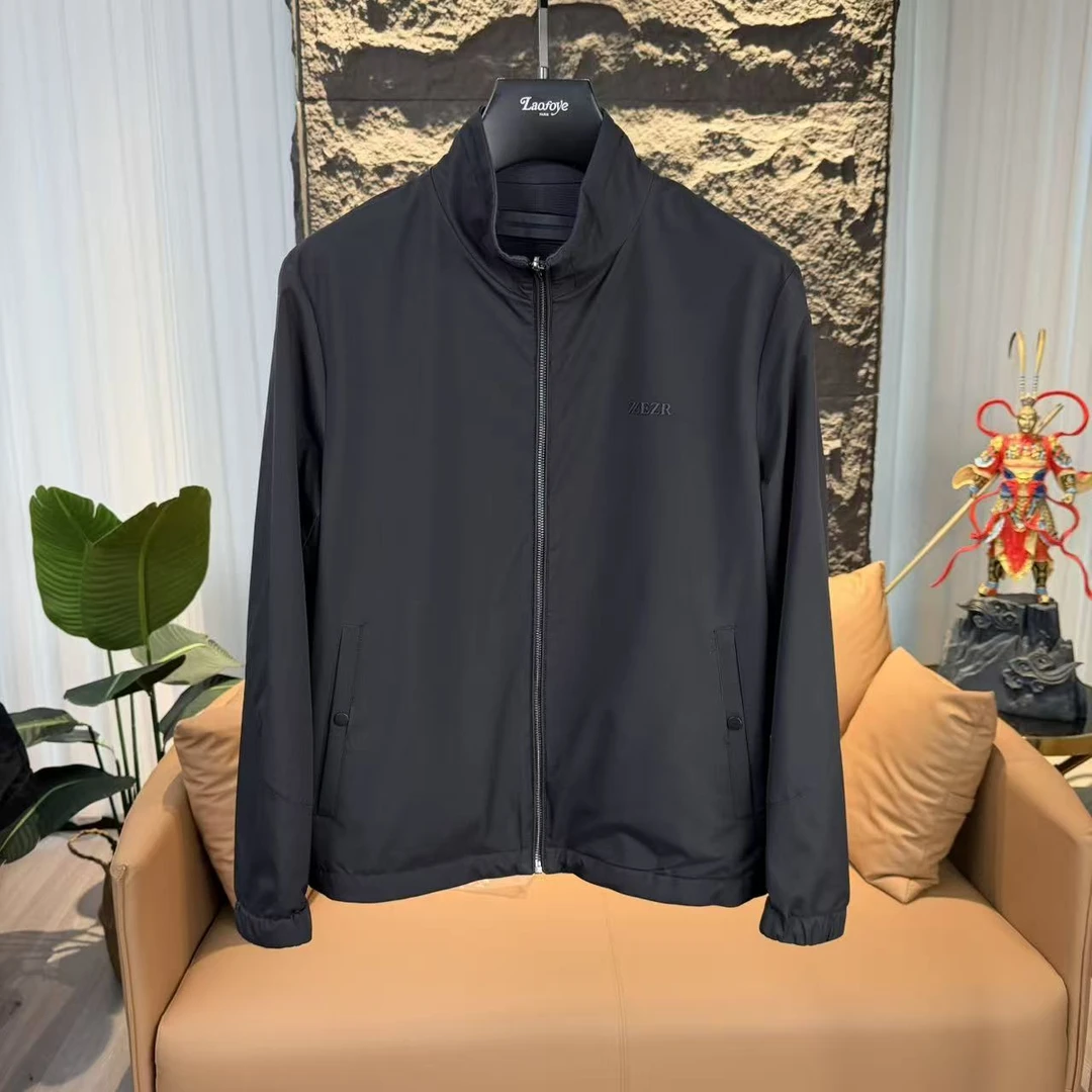 【VanJazny】新款高端男士时尚立领字母胸标双面穿夹克外套JK028