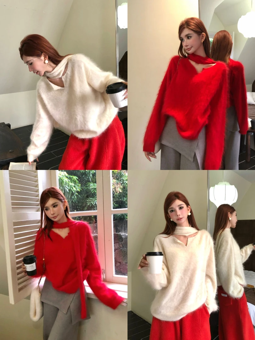 婉君【圣诞山羊绒】“澳洲绵羊毛+山羊绒+桑蚕丝” 毛衣LWJ25D4M4118