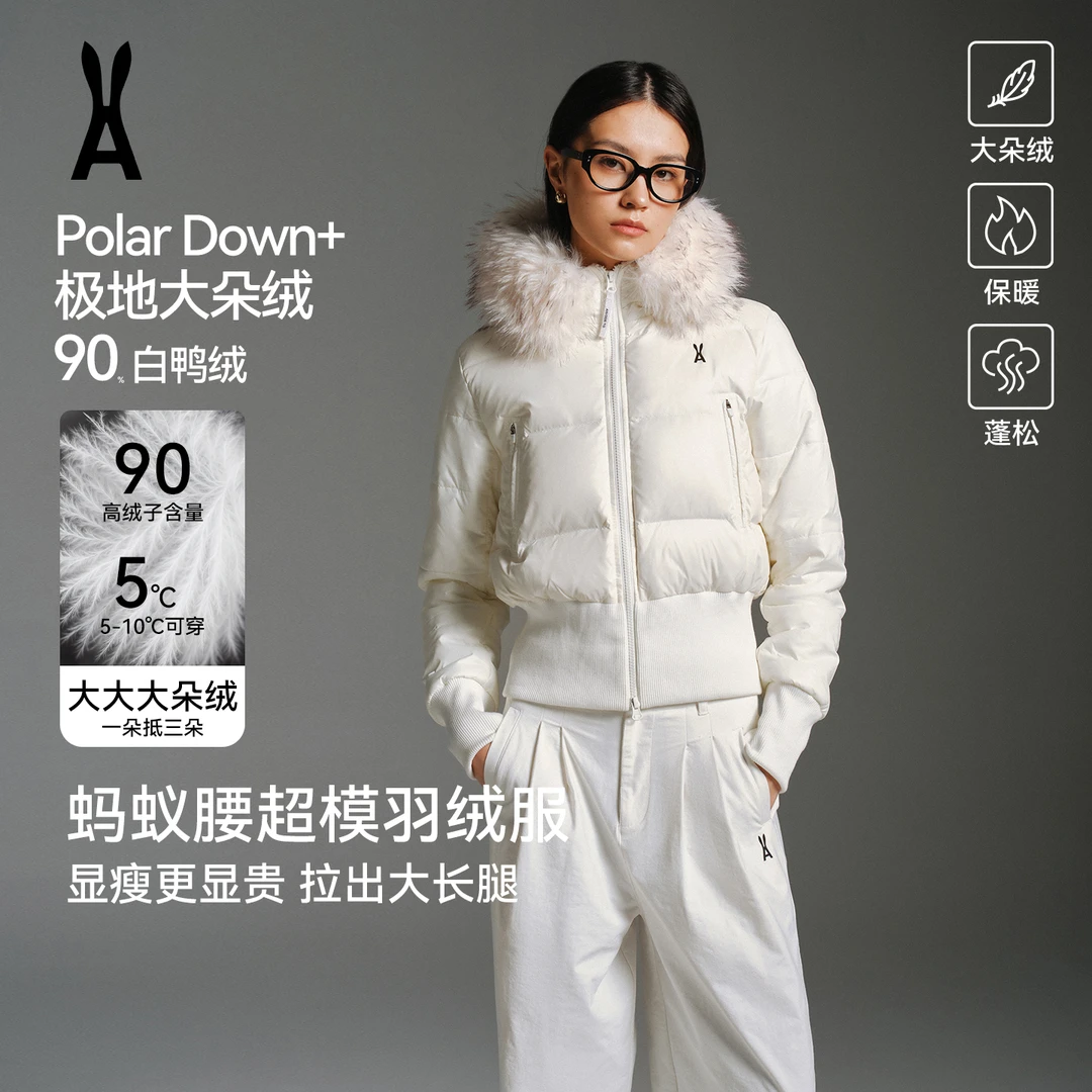 【蚂蚁腰羽绒服】收腰曲线修身尽显大长腿冬季银狐绒毛领保暖羽绒服