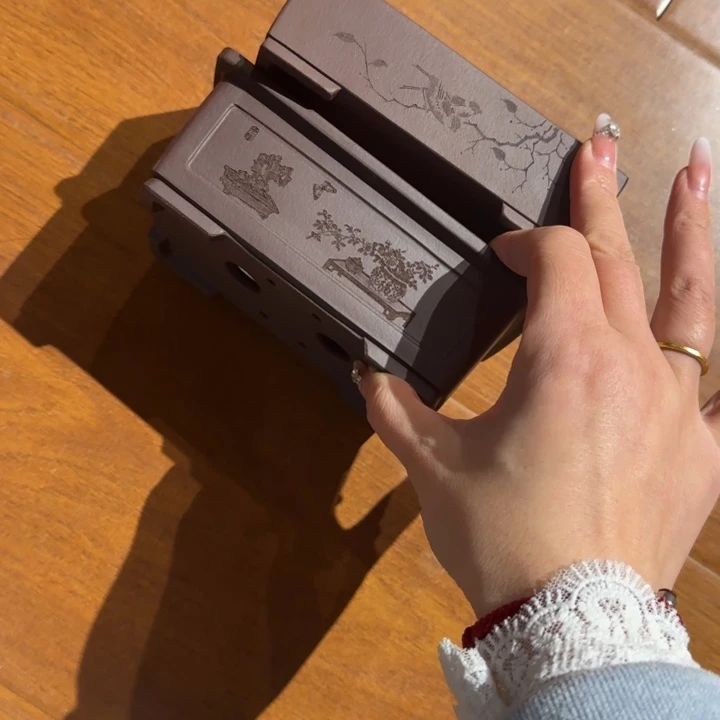 天***星紫砂花盆半手工制作