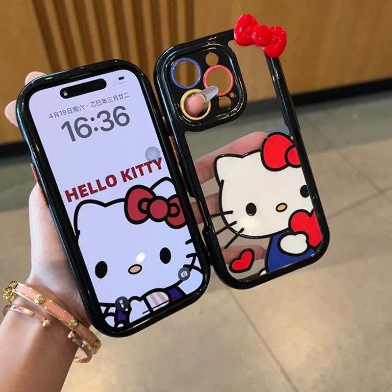 ZMGX抱爱心Kitty适用iPhone16promax奶油手机壳华为vivoppo小米15